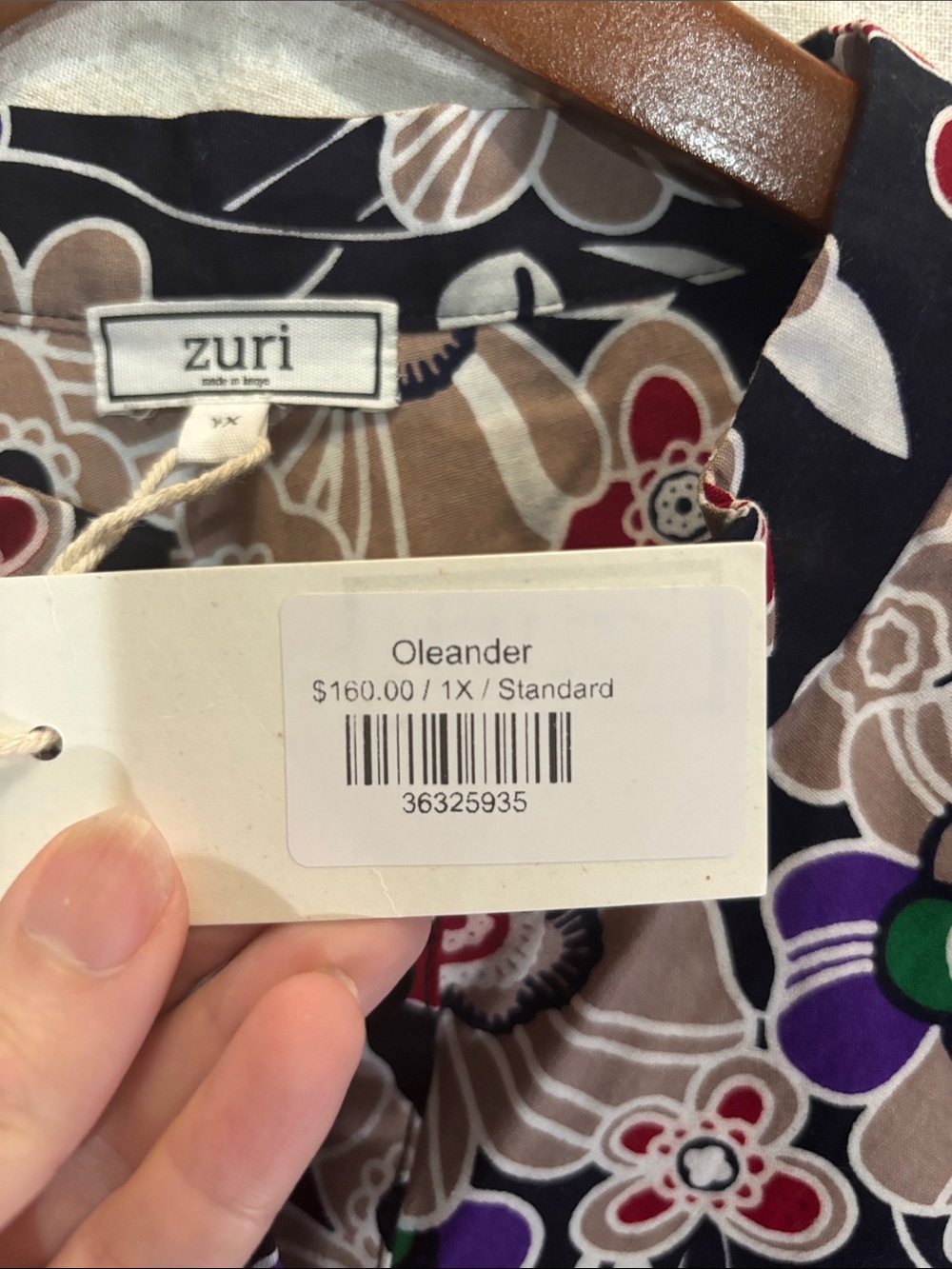 NWT Zuri Kenya “Oleander” Floral Shirtdress Jacket Size 1X 100% Cotton w/Pockets - Picture 4 of 10